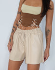 shorts Leather cream