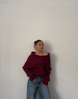 Pull Girly bordeaux